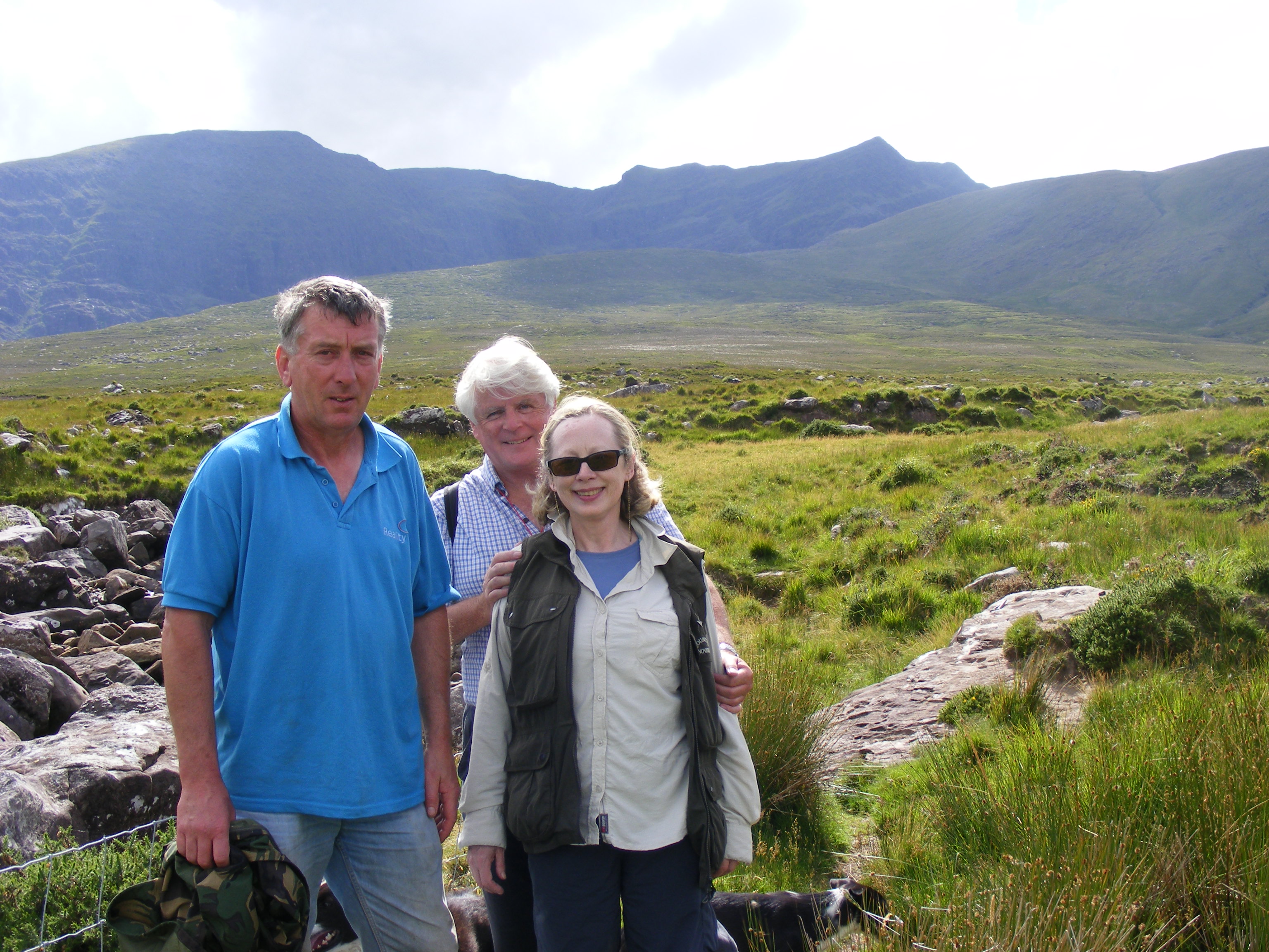 Katie and Graham Frazer along with local man
              Seamus Fitzgerald who guided us up the mountain.