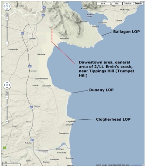 Map of Mustang crash