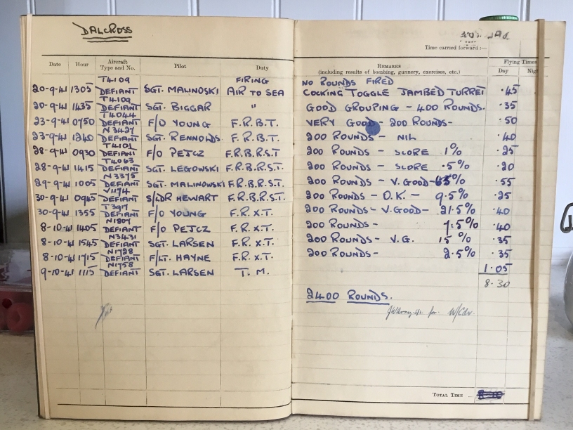 Gordon Jacobson Log
          book