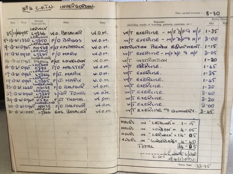 Gordon Jacobson Log
          book